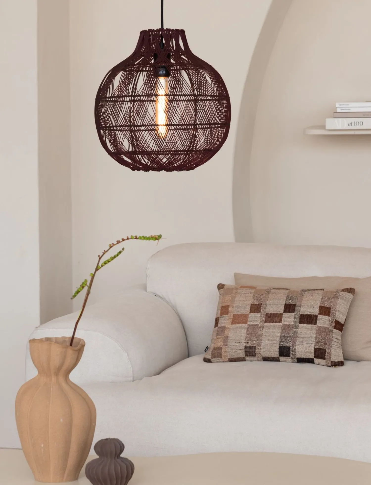 Hanglampen|Hanglampen-Good&Mojo Mendoza Hanglamp Burgundy
