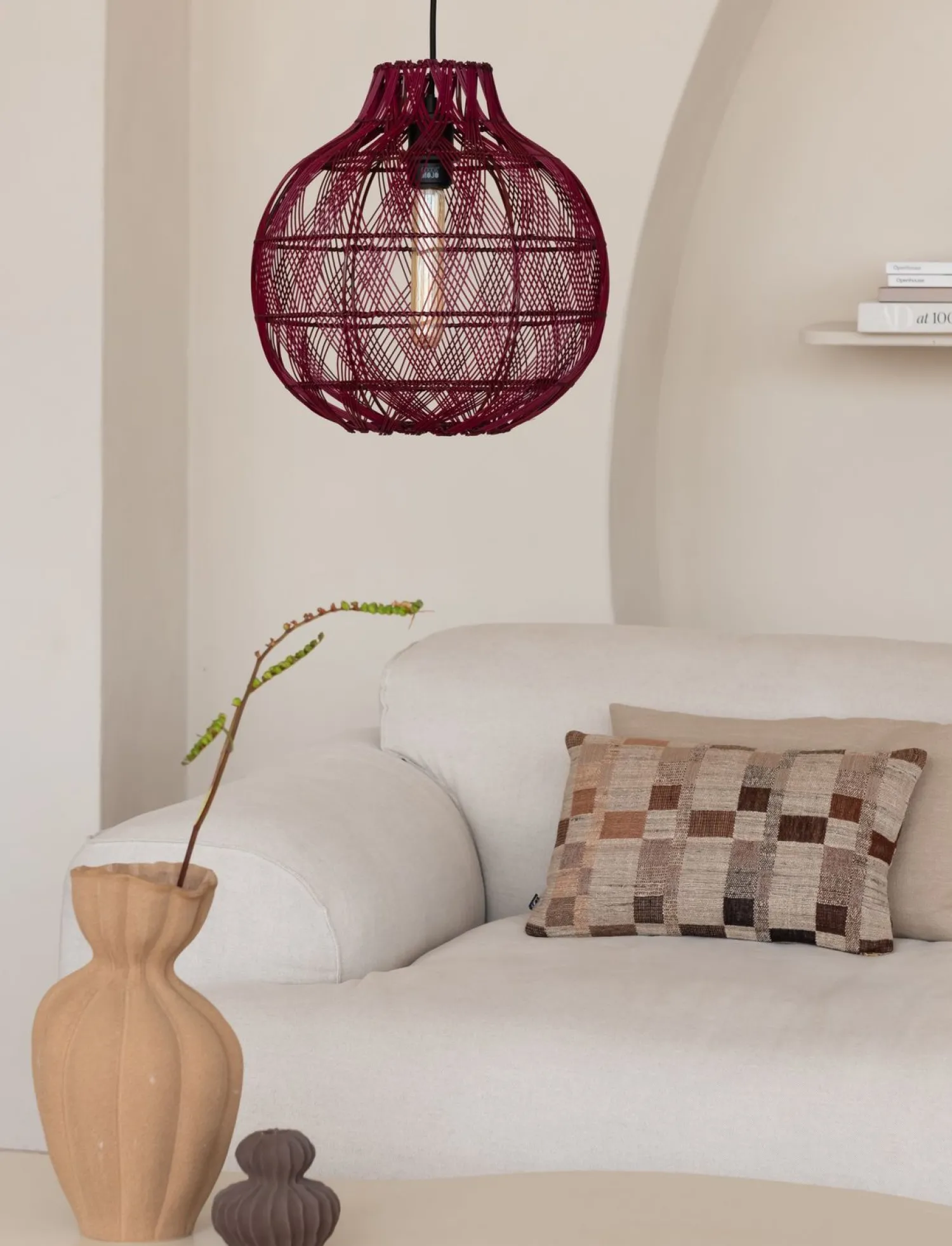 Hanglampen|Hanglampen-Good&Mojo Mendoza Hanglamp Burgundy