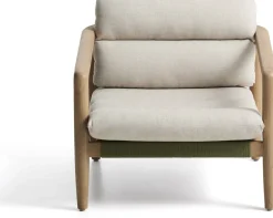 Tuinstoelen-Kave Home Menfi Outdoor Fauteuil Beige, Groen
