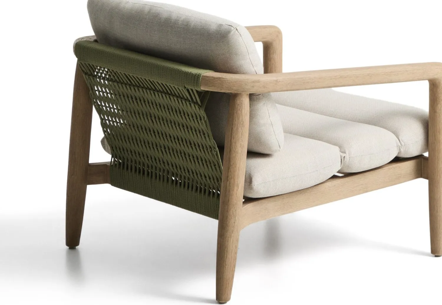 Tuinstoelen-Kave Home Menfi Outdoor Fauteuil Beige, Groen