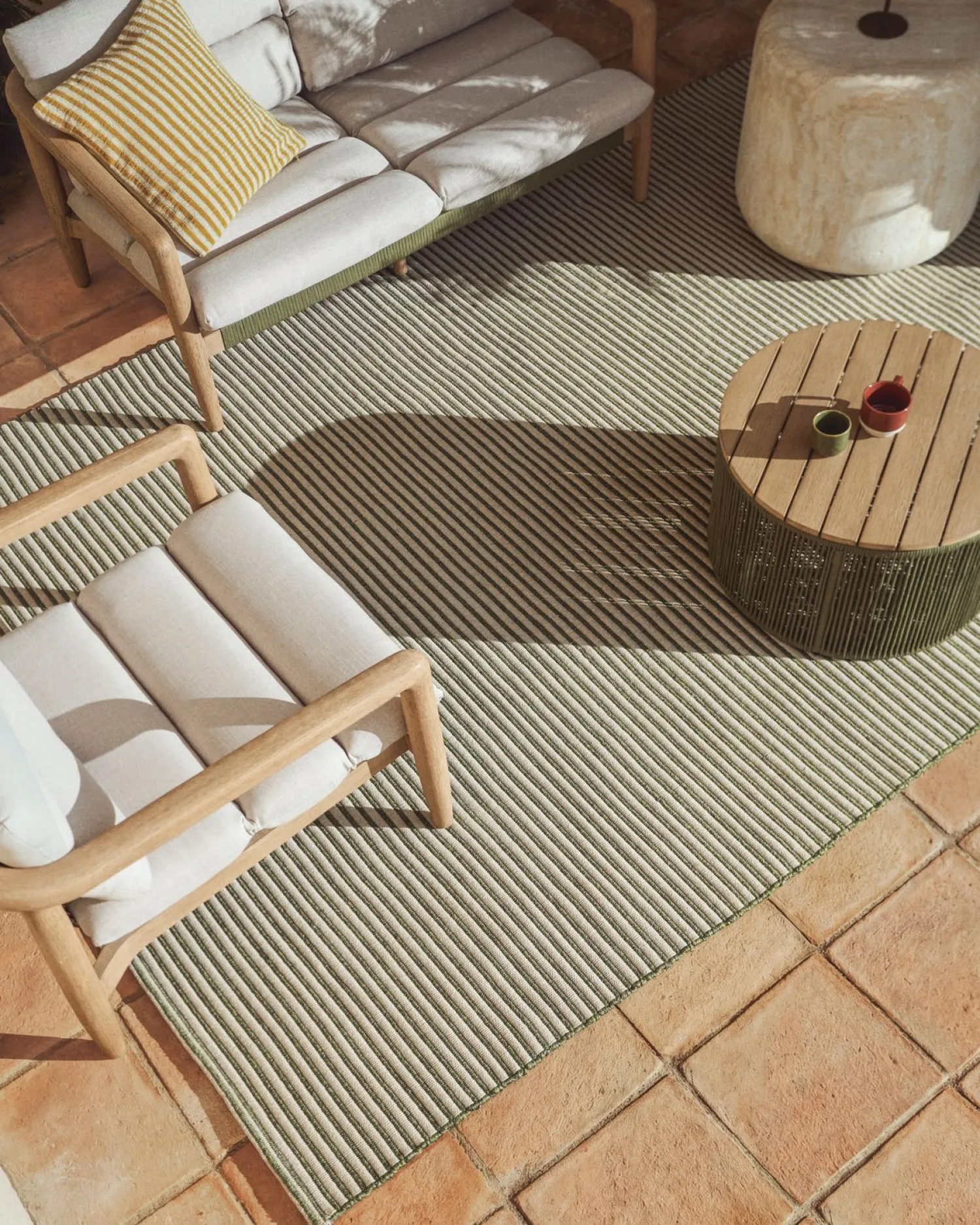 Tuinbanken-Kave Home Menfi Tuinbank Beige, Groen