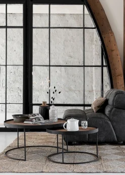 Houten Salontafels|Ronde Salontafels-DTP Home Mercurius Salontafelset Naturel