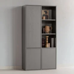Opbergkasten|Opbergkasten-WOOOD Merel Opbergkast Warmgrijs
