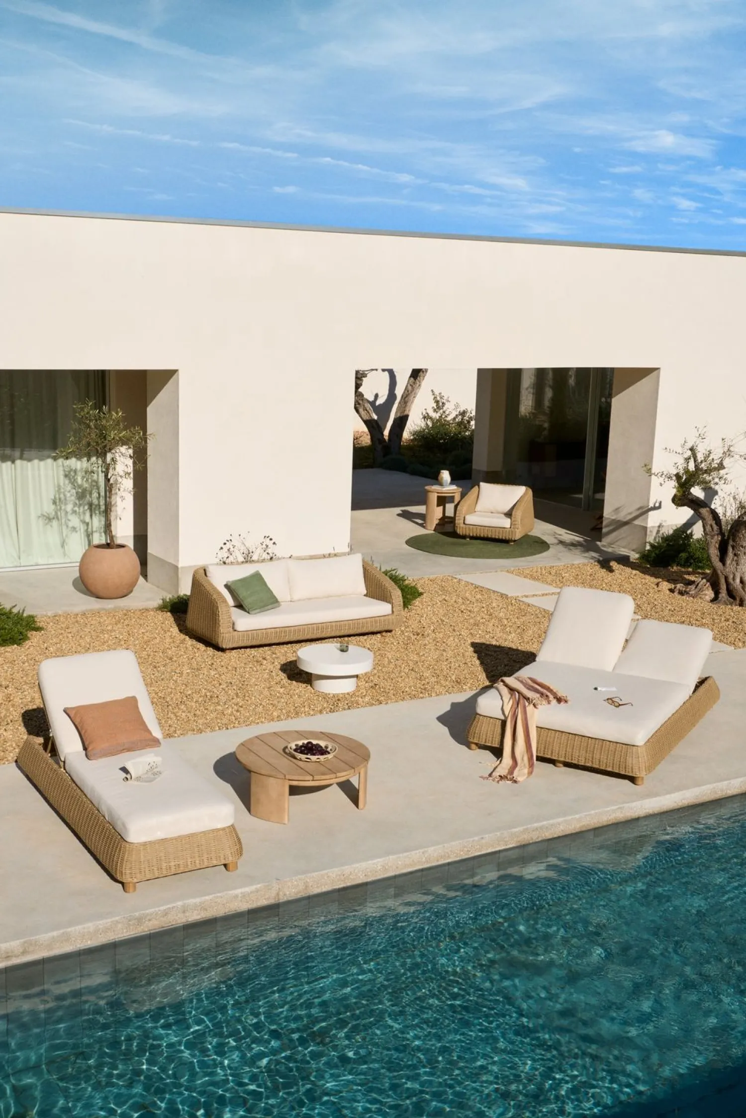 Tuinstoelen-Kave Home Meria Ligstoel Beige, Naturel