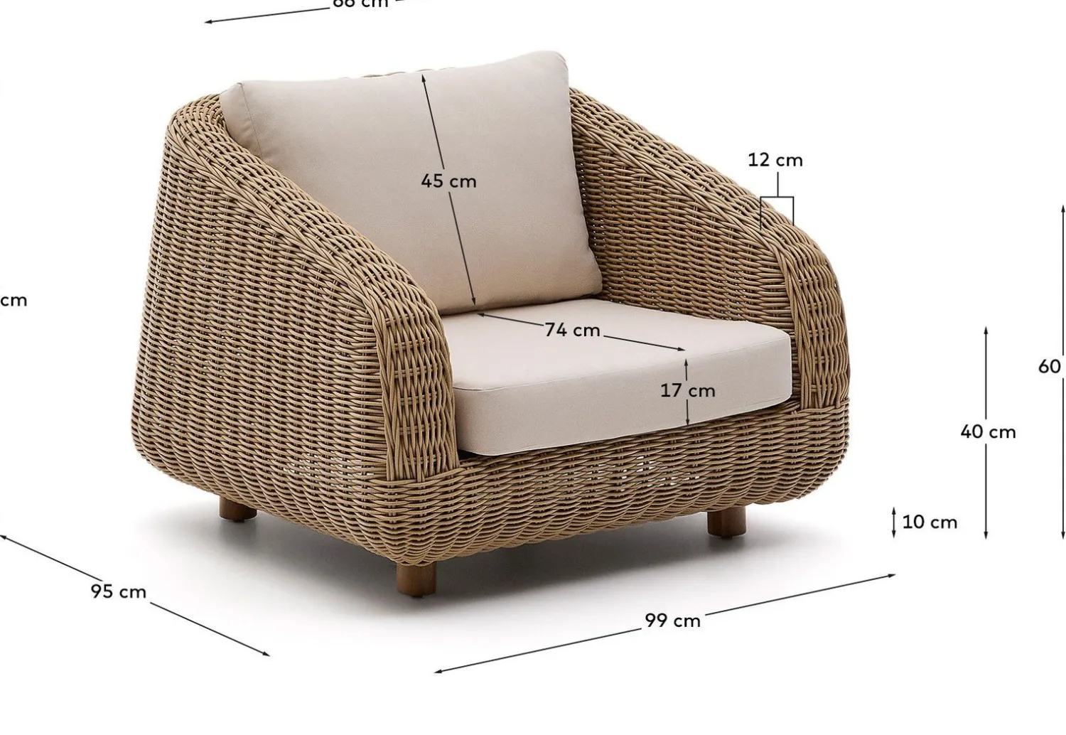 Tuinstoelen-Kave Home Meria Tuinstoel Naturel