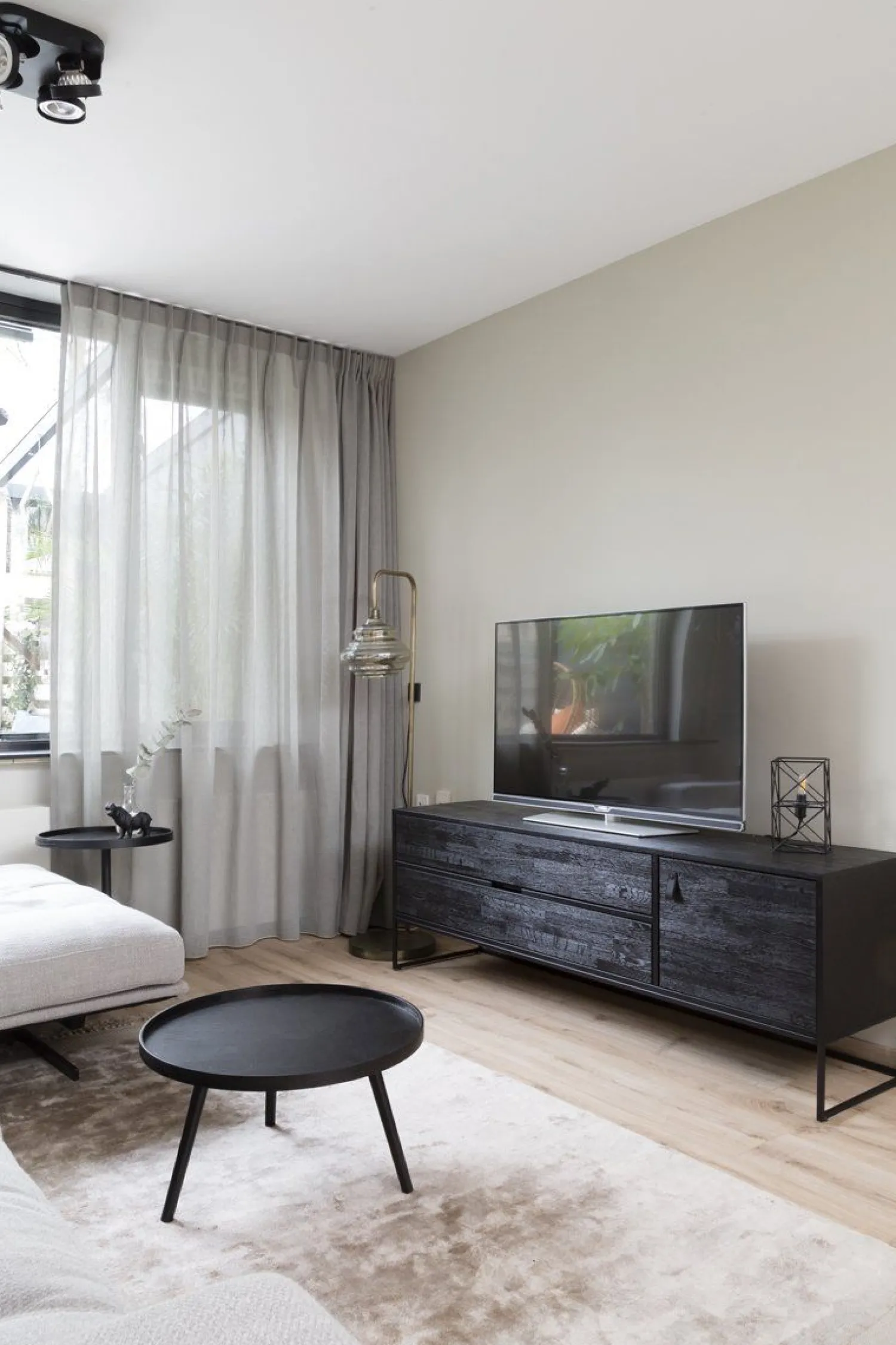 Houten Bijzettafels|Ronde Bijzettafels-WOOOD Mesa Bijzettafel Black