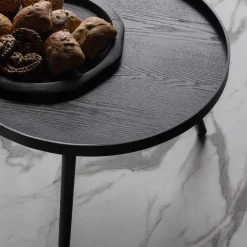 Houten Bijzettafels|Ronde Bijzettafels-WOOOD Mesa Bijzettafel Black