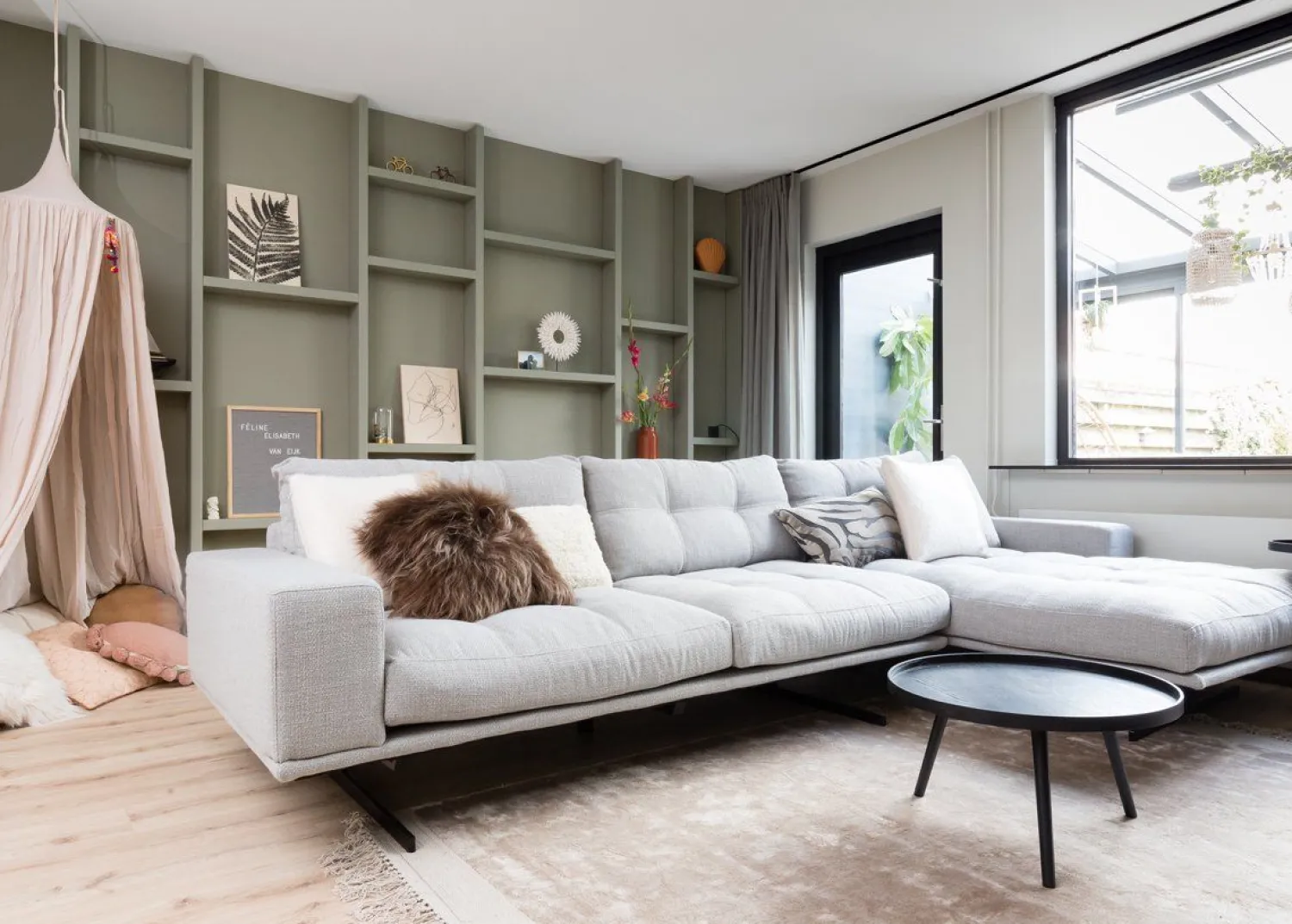 Houten Bijzettafels|Ronde Bijzettafels-WOOOD Mesa Bijzettafel Black