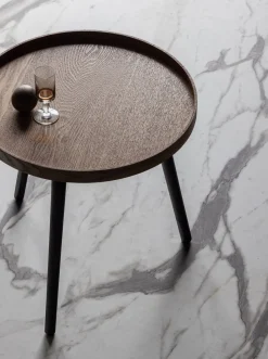 Houten Bijzettafels|Ronde Bijzettafels-WOOOD Mesa Natural Bijzettafel Naturel, Zwart
