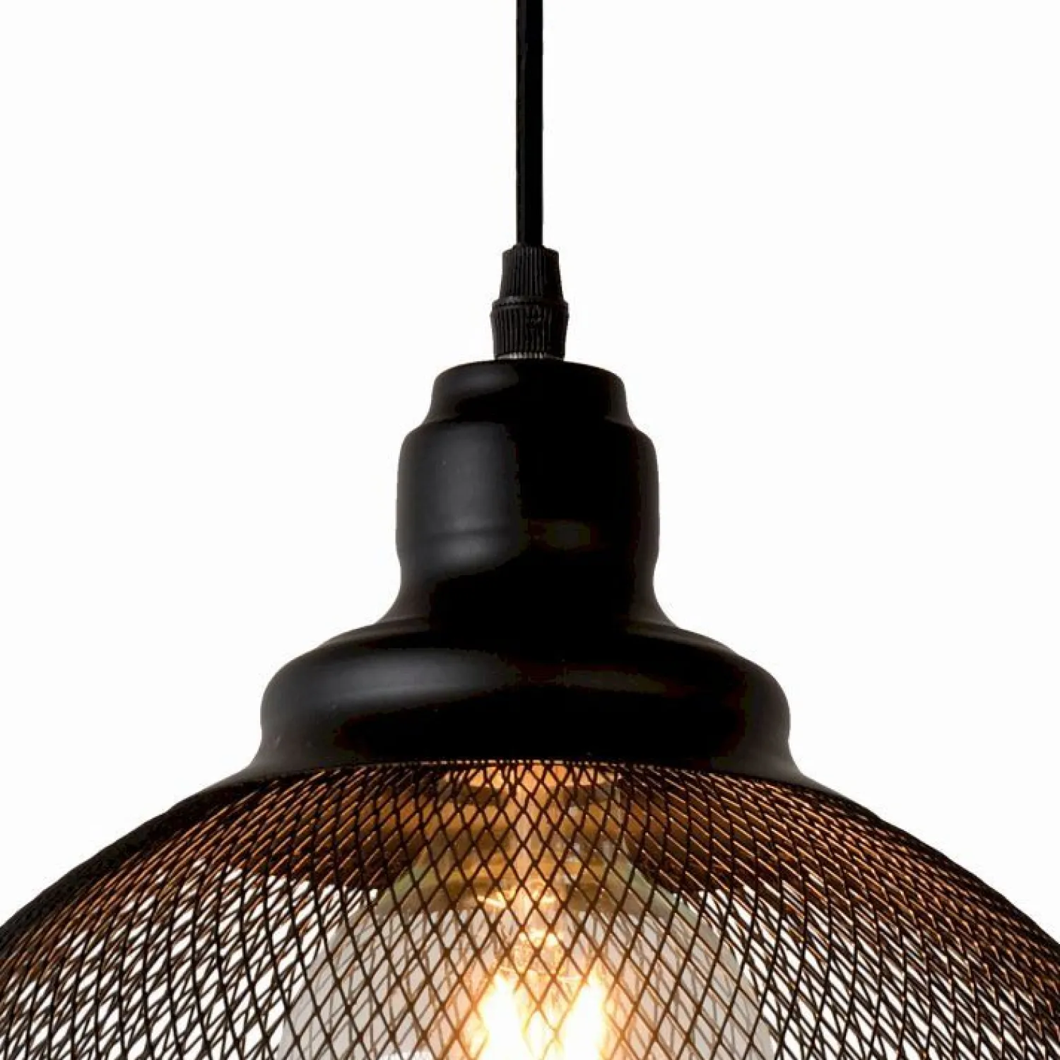 Industriële Hanglampen|Industriële Hanglampen-Lucide Mesh Hanglamp Zwart