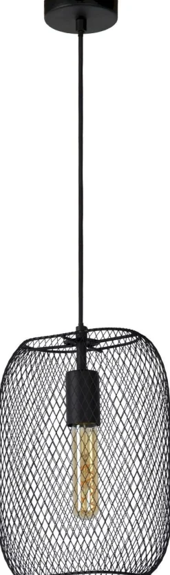 Industriële Hanglampen|Industriële Hanglampen-Lucide Mesh Hanglamp Zwart