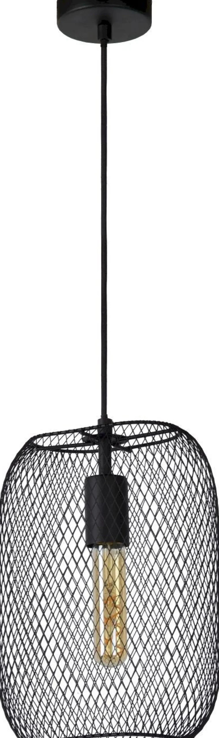Industriële Hanglampen|Industriële Hanglampen-Lucide Mesh Hanglamp Zwart