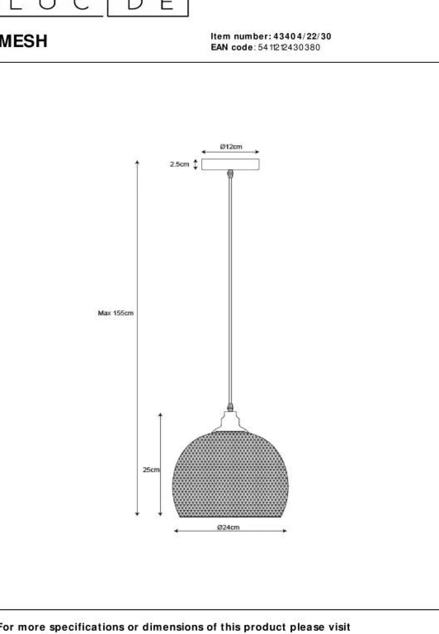 Industriële Hanglampen|Industriële Hanglampen-Lucide Mesh Hanglamp Zwart