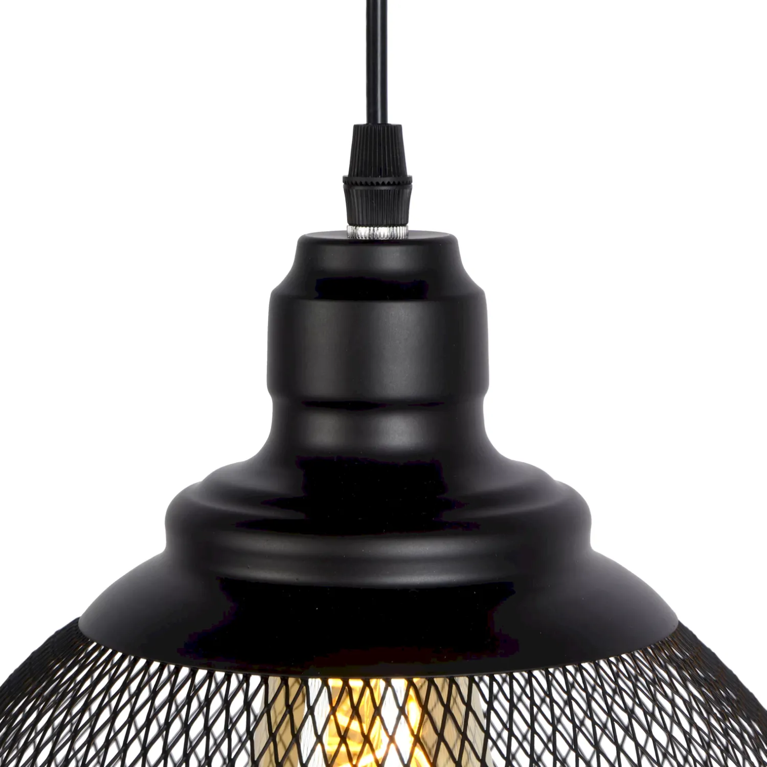 Industriële Hanglampen|Industriële Hanglampen-Lucide Mesh Hanglamp Zwart