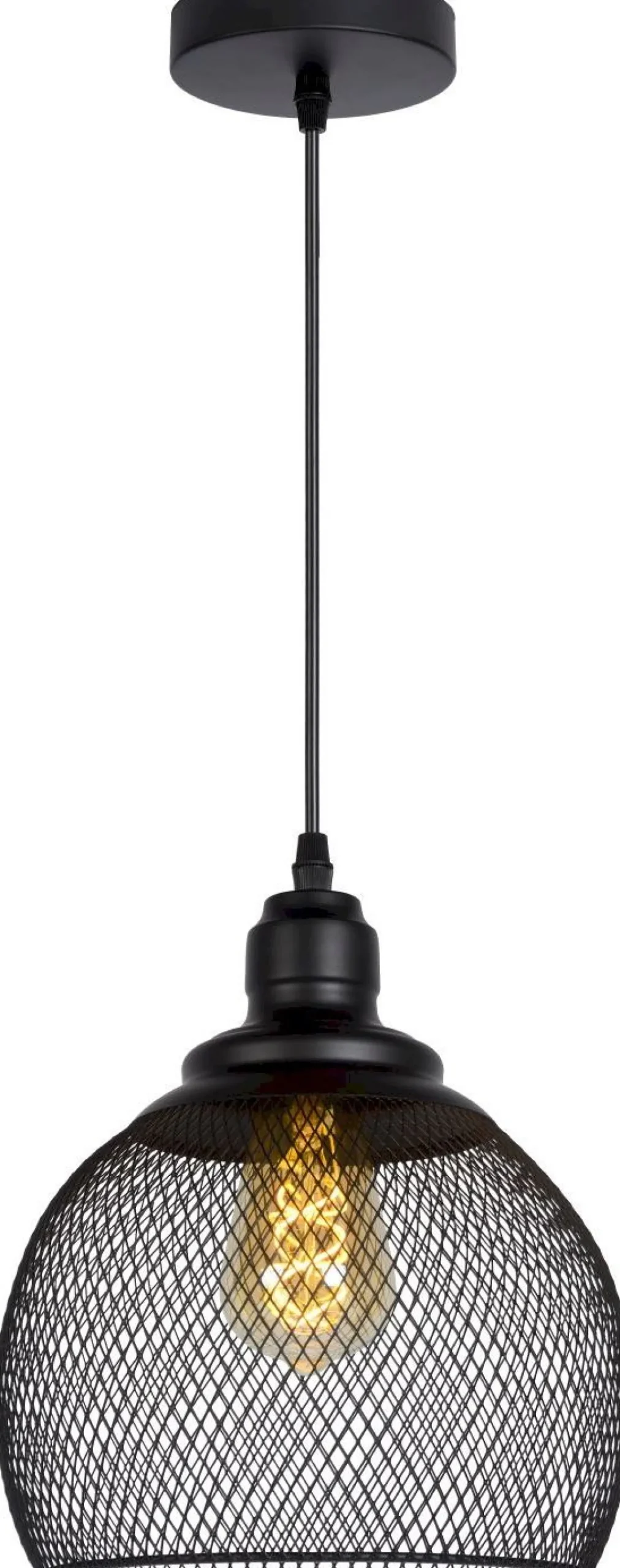 Industriële Hanglampen|Industriële Hanglampen-Lucide Mesh Hanglamp Zwart