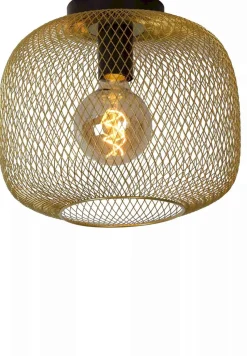 Plafondlampen|Plafondlampen-Lucide Mesh Plafondlamp Goud