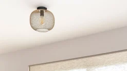 Plafondlampen|Plafondlampen-Lucide Mesh Plafondlamp Goud