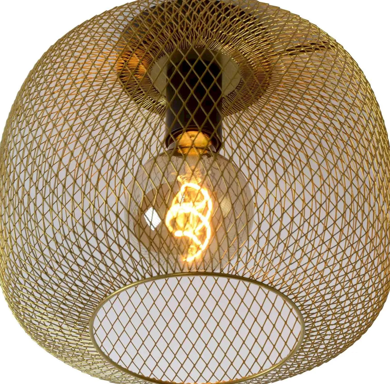 Plafondlampen|Plafondlampen-Lucide Mesh Plafondlamp Goud