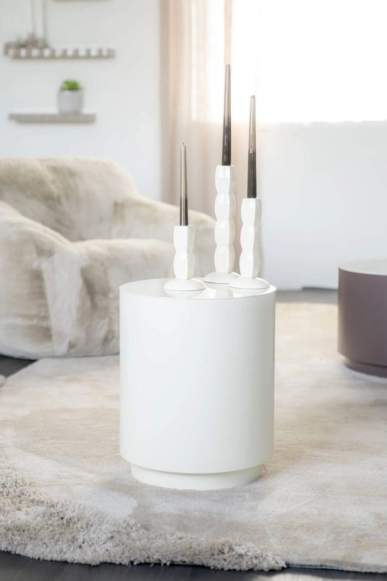 Ronde Bijzettafels-By Boo Mesita Bijzettafel Beige