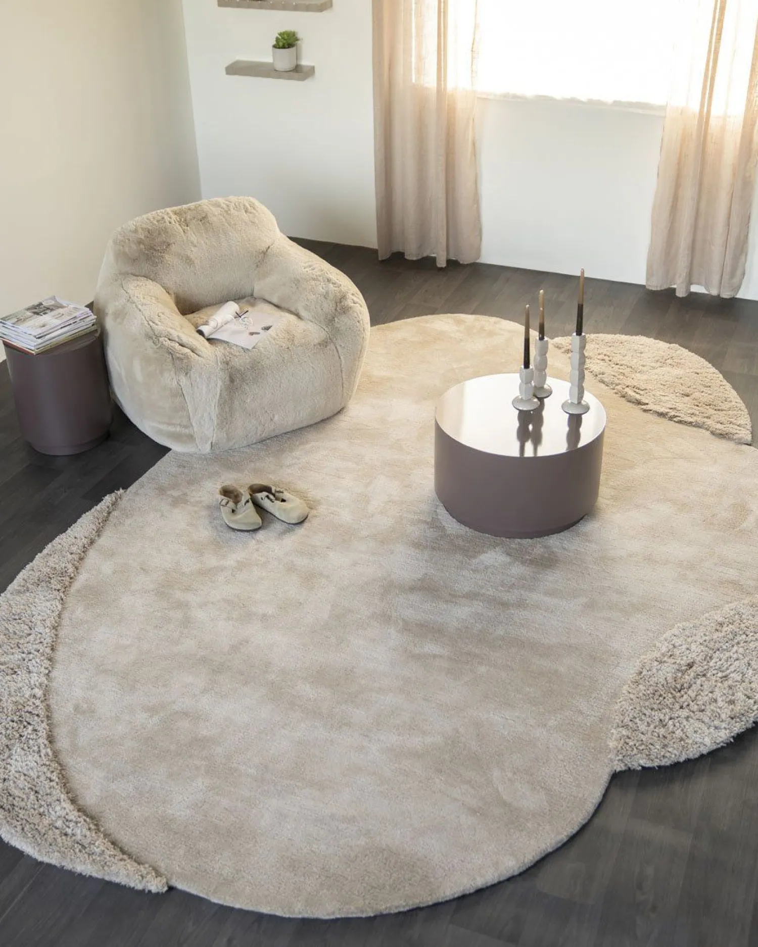 Ronde Salontafels-By Boo Mesita Salontafel Dark Taupe