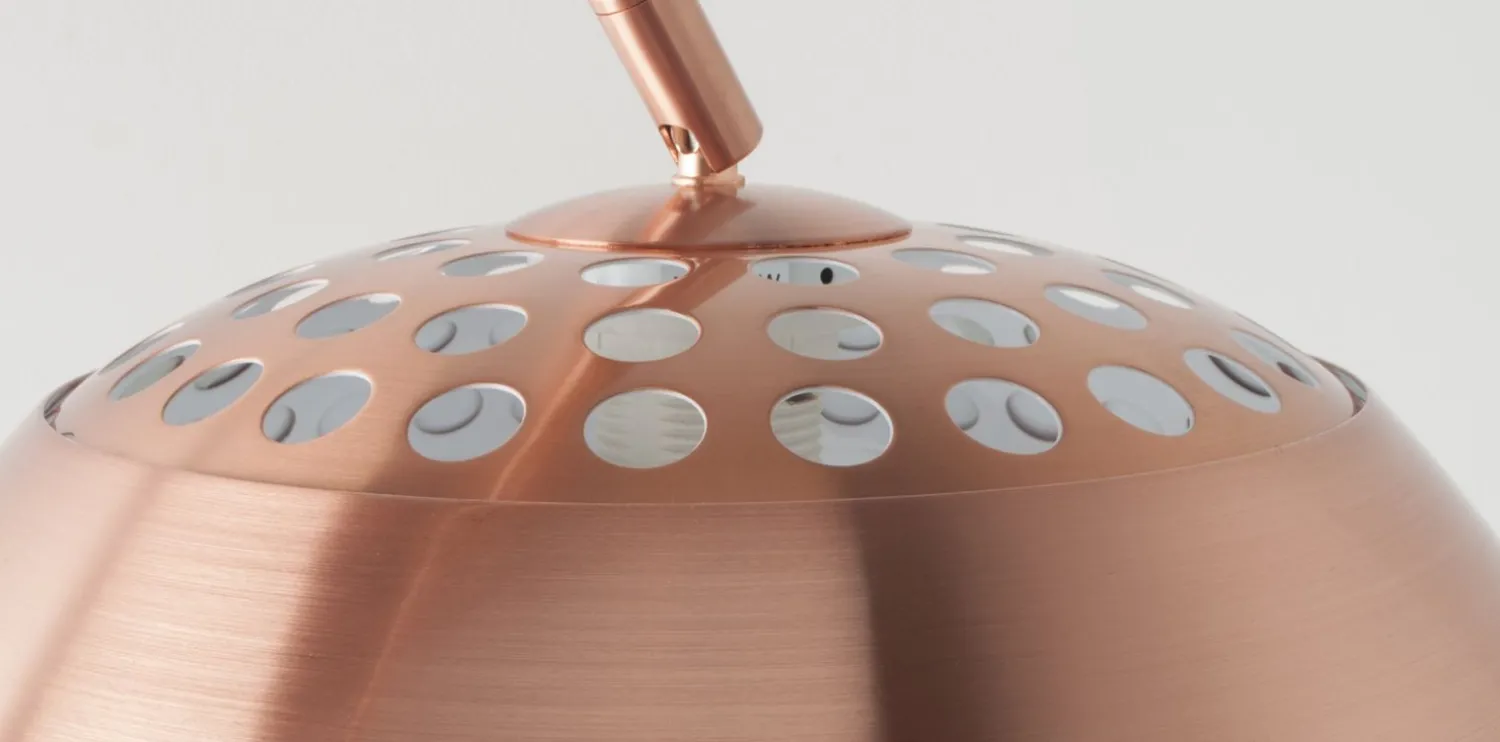 Vloerlampen|Vloerlampen-Zuiver Metal Bow Vloerlamp Copper