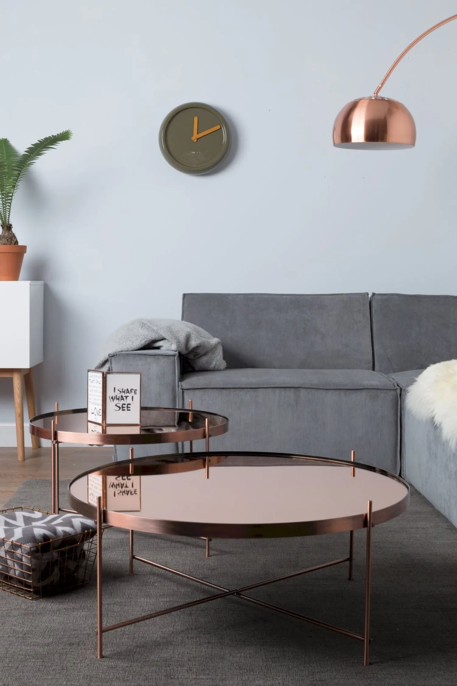 Vloerlampen|Vloerlampen-Zuiver Metal Bow Vloerlamp Copper