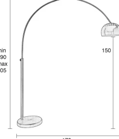 Vloerlampen|Vloerlampen-Zuiver Metal Bow Vloerlamp Copper