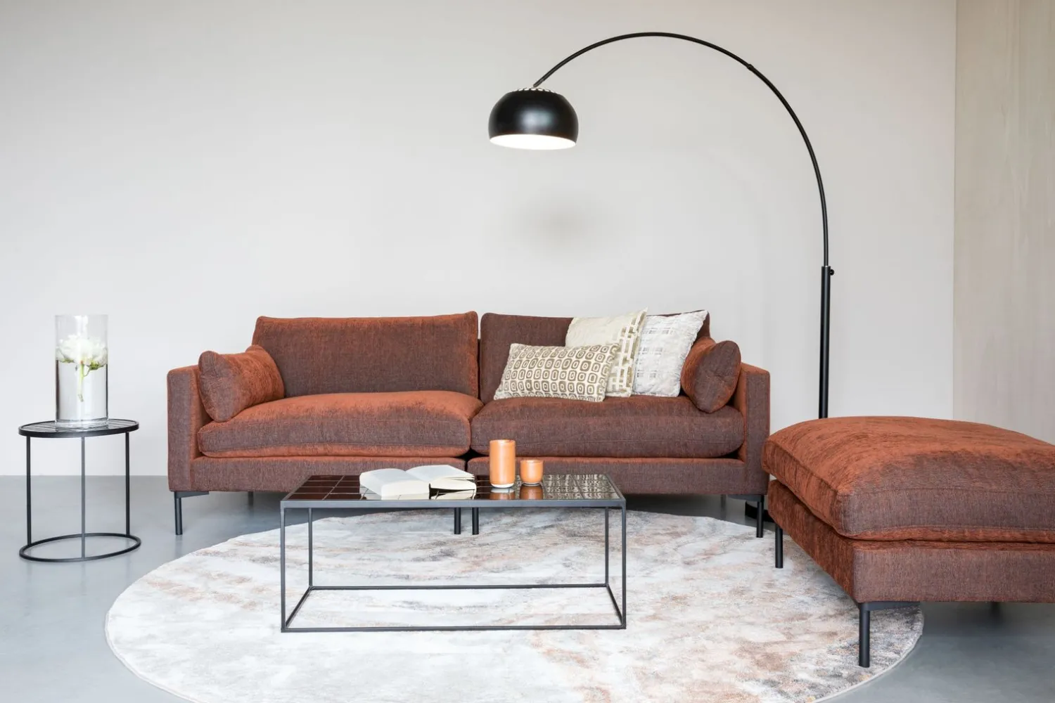 Moderne Vloerlampen|Vloerlampen-Zuiver Metal Bow Vloerlamp Black