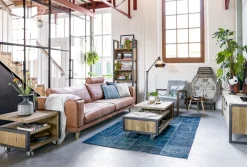Houten Salontafels-Henders en Hazel Metalo Salontafel Railway Brown