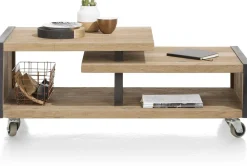 Houten Salontafels-Henders en Hazel Metalo Salontafel Railway Brown