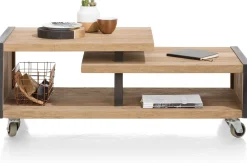Houten Salontafels-Henders en Hazel Metalo Salontafel Railway Brown