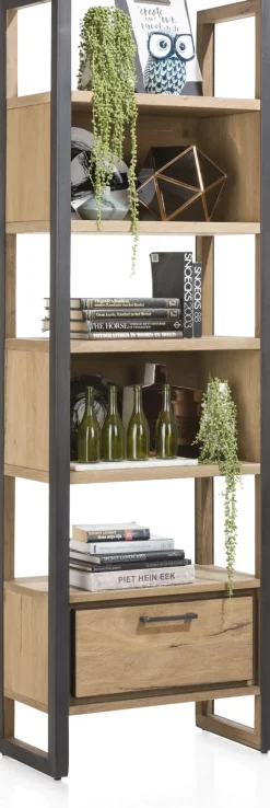 Boekenkasten-Henders en Hazel Metalo Boekenkast Railway Brown, Desert Black