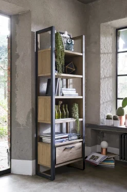 Boekenkasten-Henders en Hazel Metalo Boekenkast Railway Brown, Desert Black