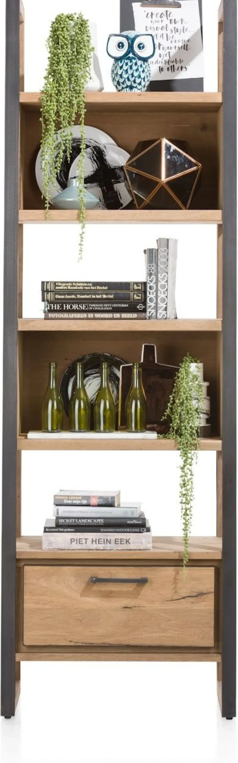 Boekenkasten-Henders en Hazel Metalo Boekenkast Railway Brown, Desert Black