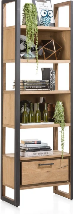 Boekenkasten-Henders en Hazel Metalo Boekenkast Railway Brown, Desert Black