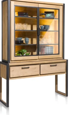 Vitrinekasten|Buffetkasten-Henders en Hazel Metalo Buffetkast Railway Brown, Desert Black