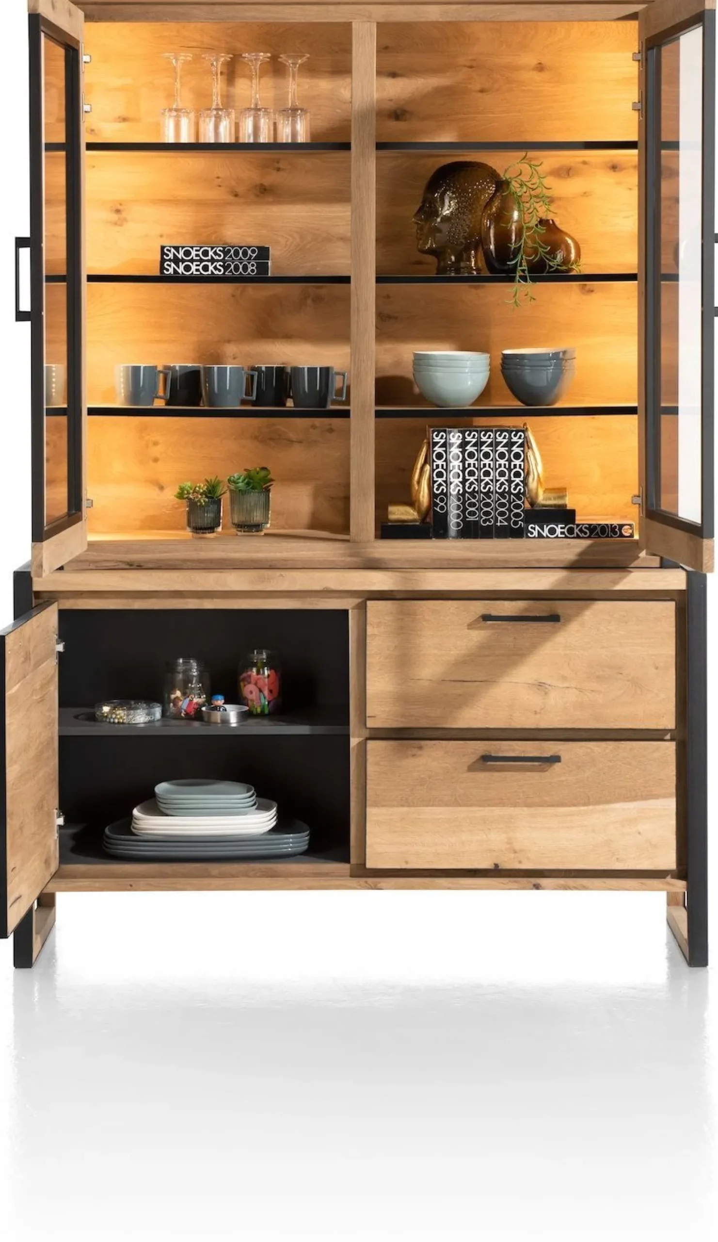 Buffetkasten|Buffetkasten-Henders en Hazel Metalo Buffetkast Railway brown