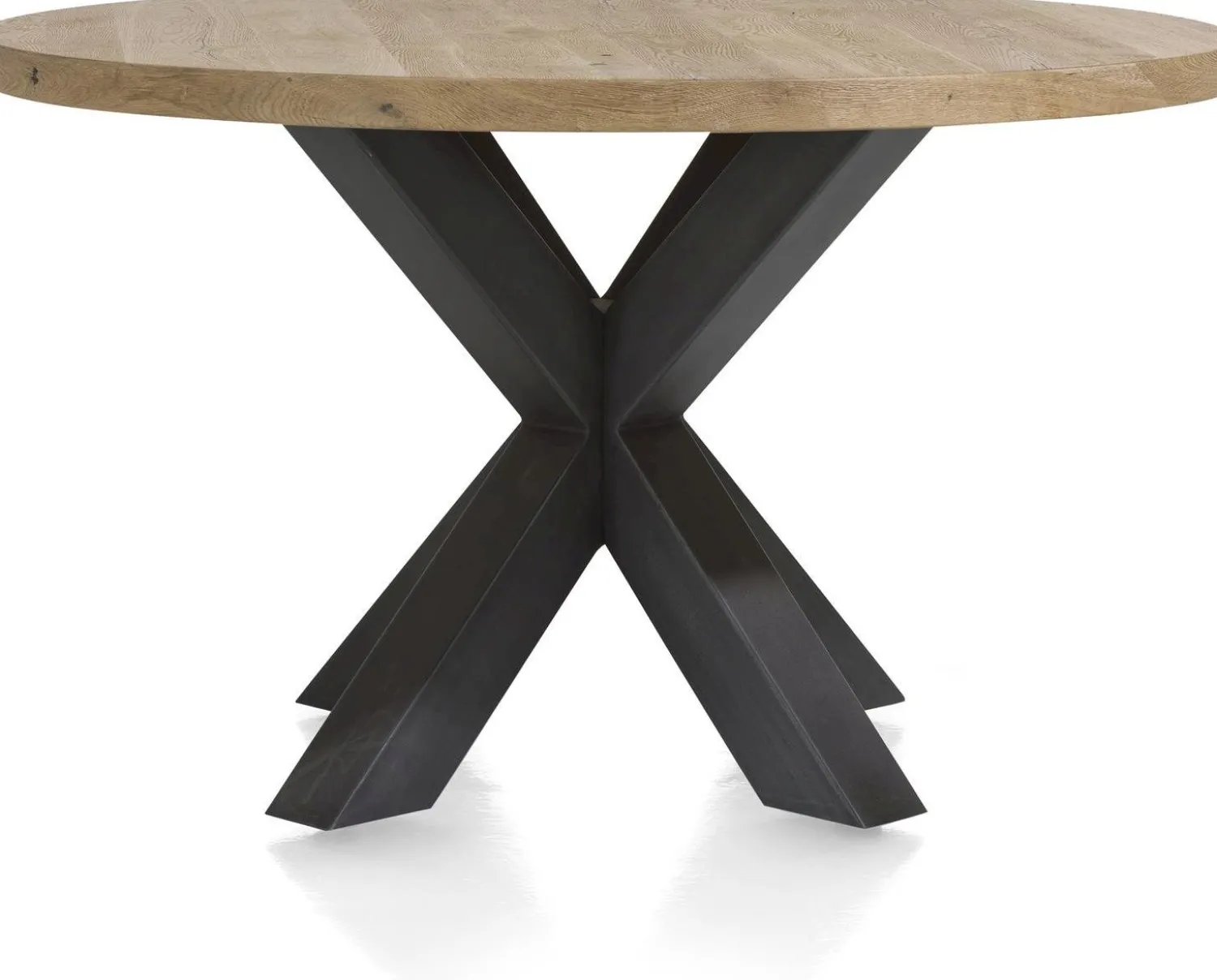 Houten Eettafels|Ronde Eettafels-Henders en Hazel Metalox Rond Eettafel Railway Brown