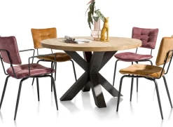 Houten Eettafels|Ronde Eettafels-Henders en Hazel Metalox Rond Eettafel Railway Brown