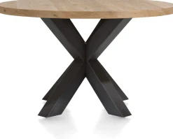 Houten Eettafels|Ronde Eettafels-Henders en Hazel Metalox Rond Eettafel Railway Brown