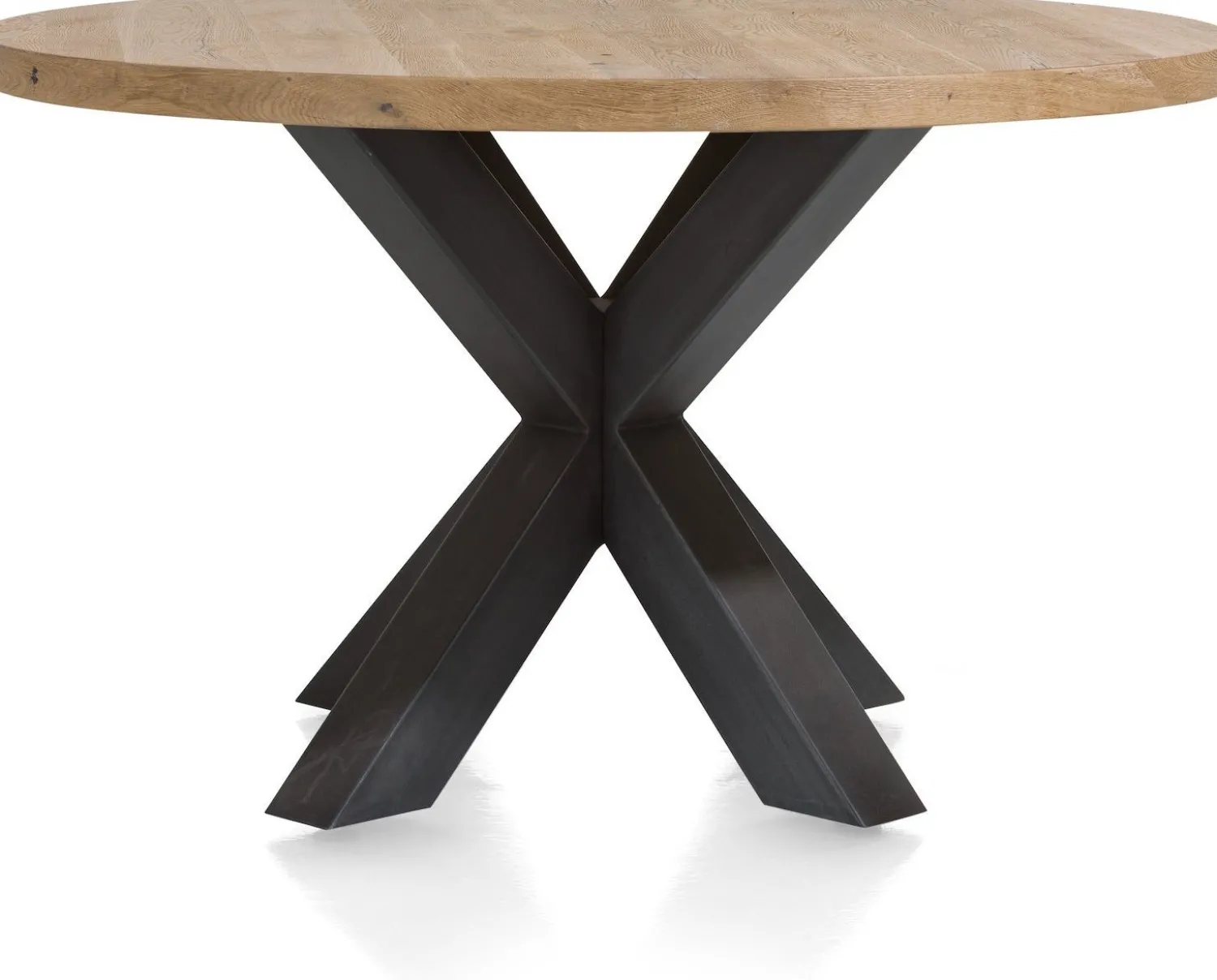 Houten Eettafels|Ronde Eettafels-Henders en Hazel Metalox Rond Eettafel Railway Brown