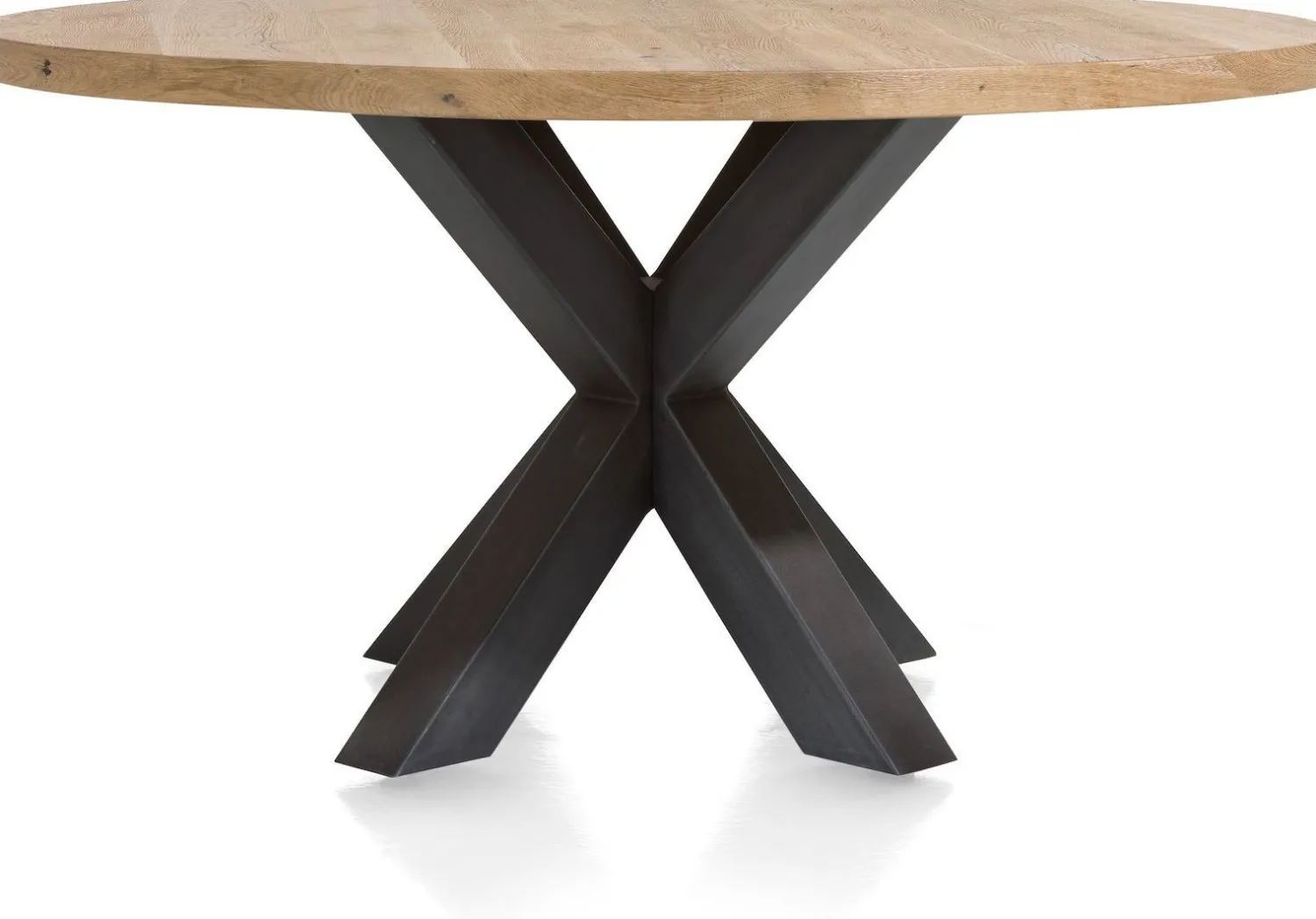Houten Eettafels|Ronde Eettafels-Henders en Hazel Metalox Rond Eettafel Railway brown