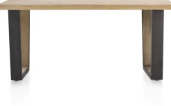 Houten Eettafels|Rechthoekige Eettafels-Henders en Hazel Metalox V-Poot Hout Eettafel Railway-Brown