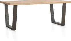 Houten Eettafels|Rechthoekige Eettafels-Henders en Hazel Metalox V-Poot Metaal Eettafel Naturel