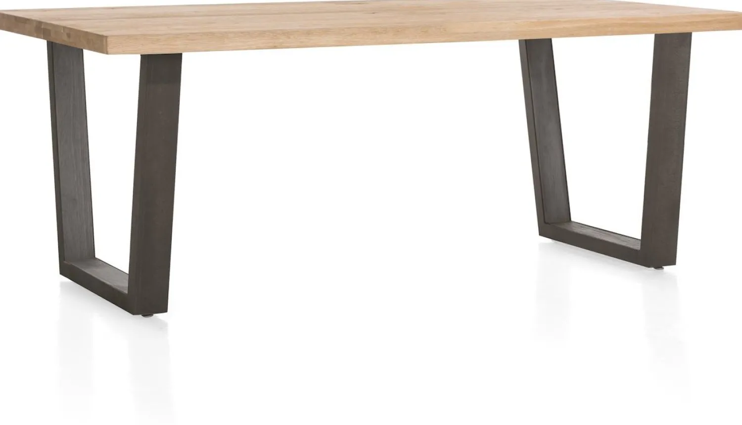 Houten Eettafels|Rechthoekige Eettafels-Henders en Hazel Metalox V-Poot Metaal Eettafel Naturel