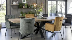 Houten Eettafels|Rechthoekige Eettafels-Henders en Hazel Metaluxe Eettafel Railway Brown