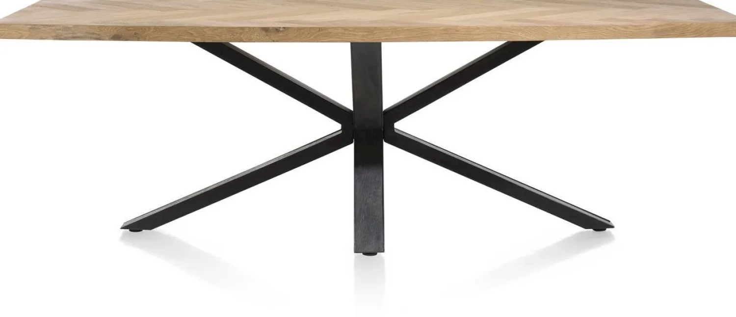Houten Eettafels|Rechthoekige Eettafels-Henders en Hazel Metaluxe Eettafel Railway Brown