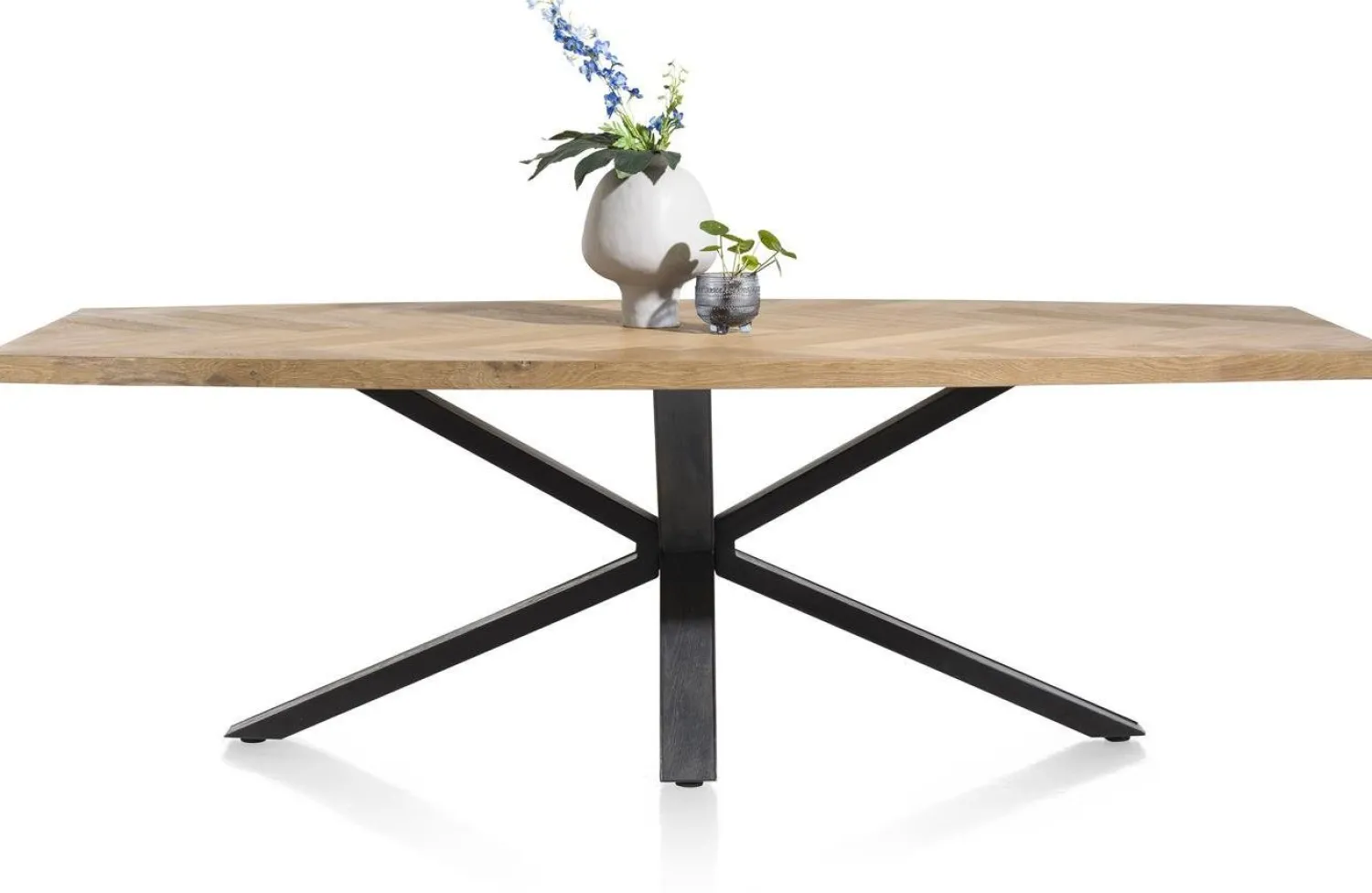 Houten Eettafels|Rechthoekige Eettafels-Henders en Hazel Metaluxe Eettafel Railway Brown
