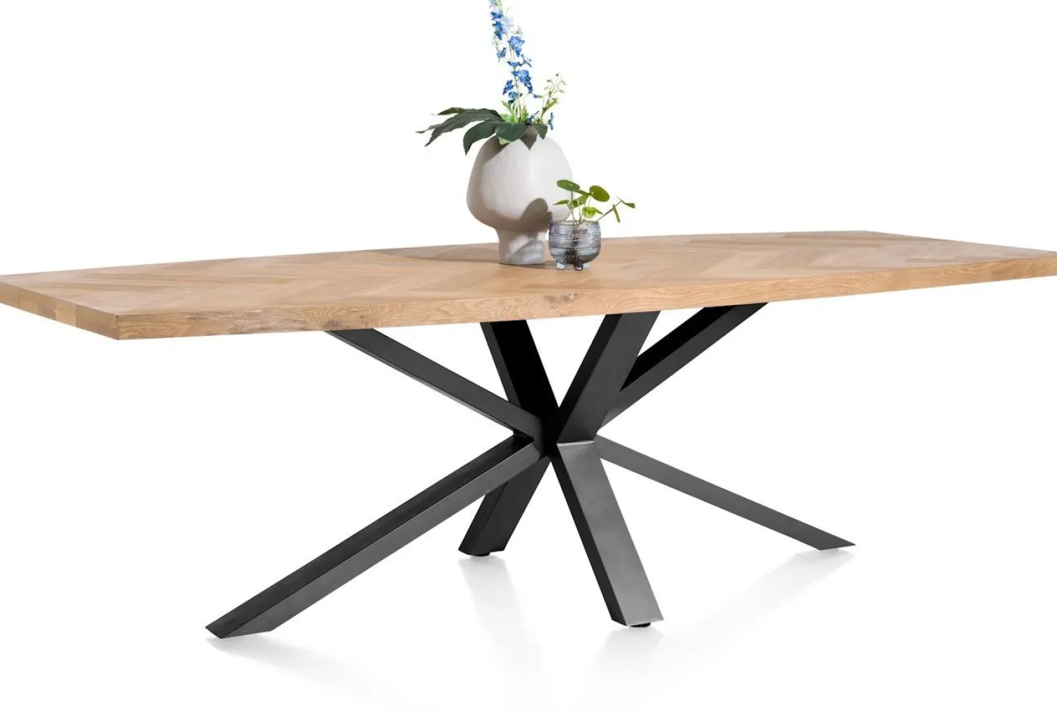Houten Eettafels|Rechthoekige Eettafels-Henders en Hazel Metaluxe Eettafel Railway Brown