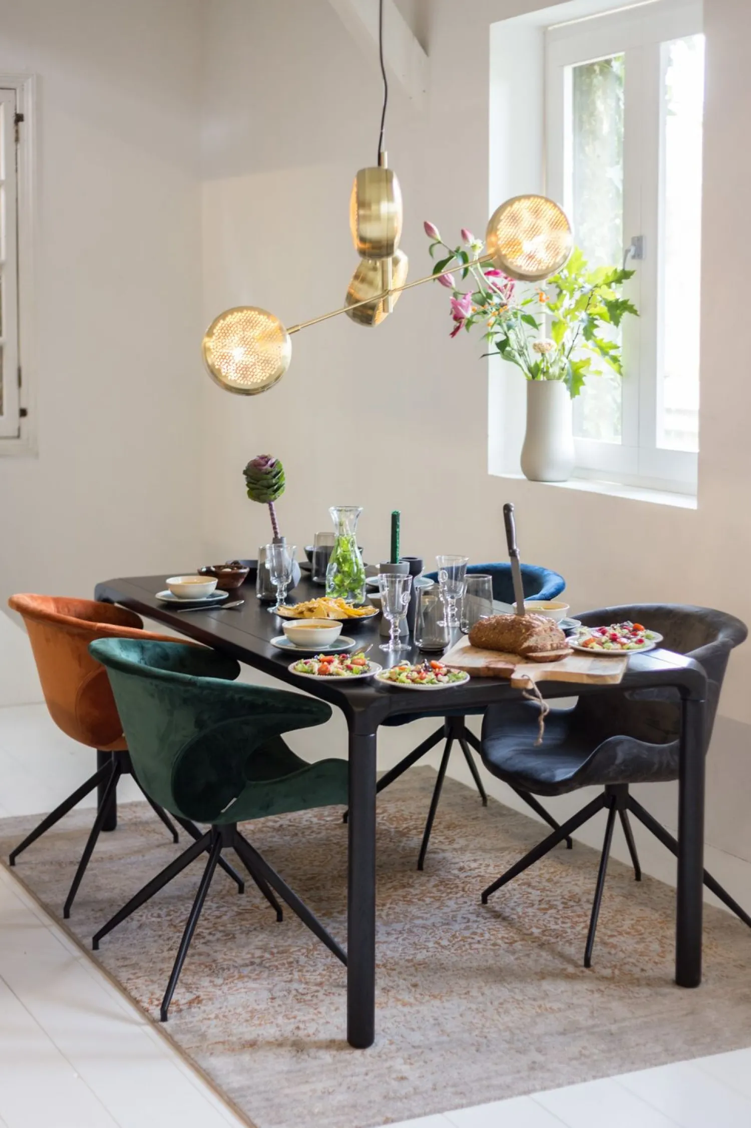 Eetkamerstoelen Met Armleuning-Zuiver Mia (set van 2) Eetkamerstoel Green